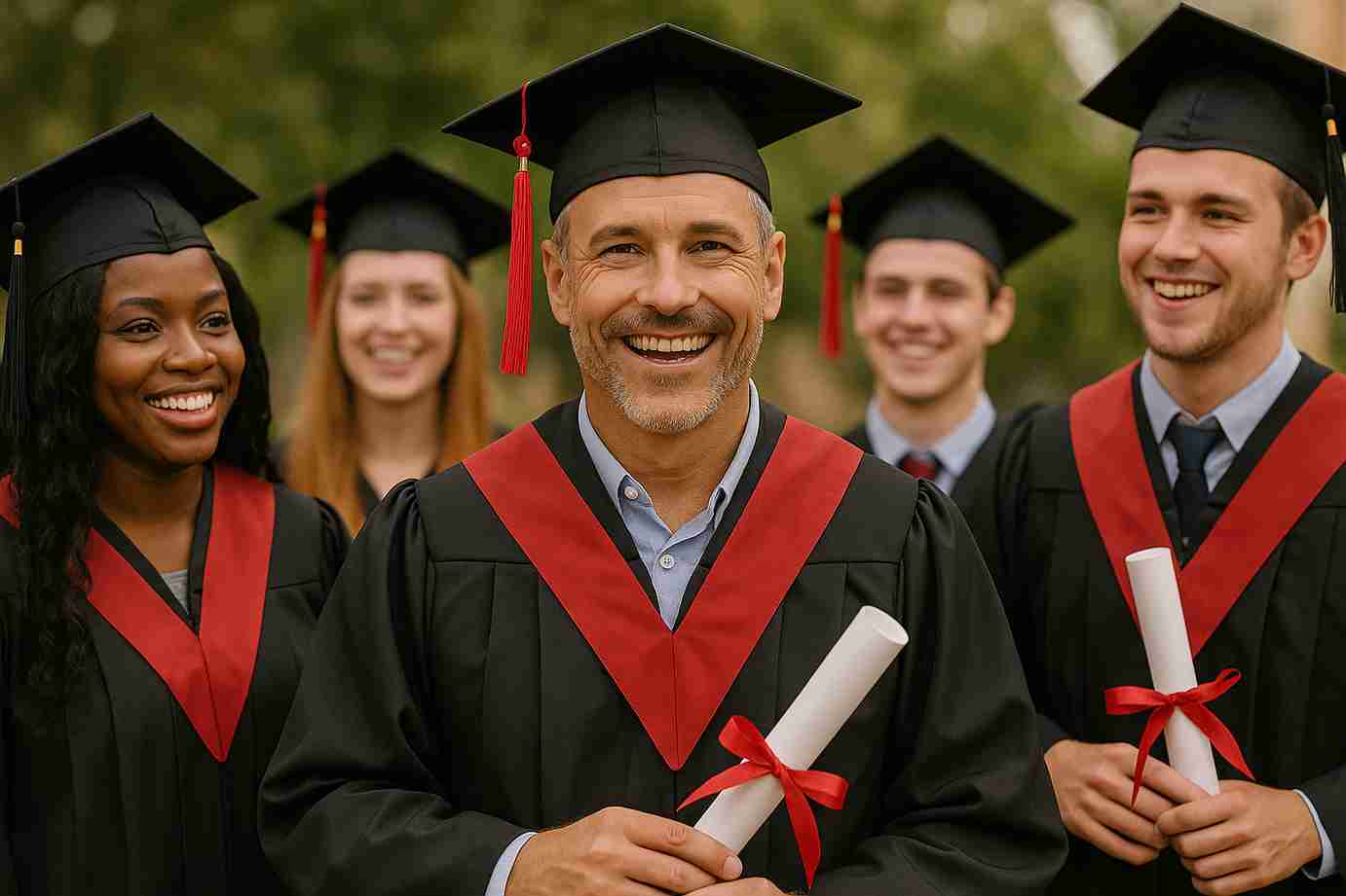 Veteran using DD214 military discharge papers for GI Bill education benefits and college enrollment with DD214Fast