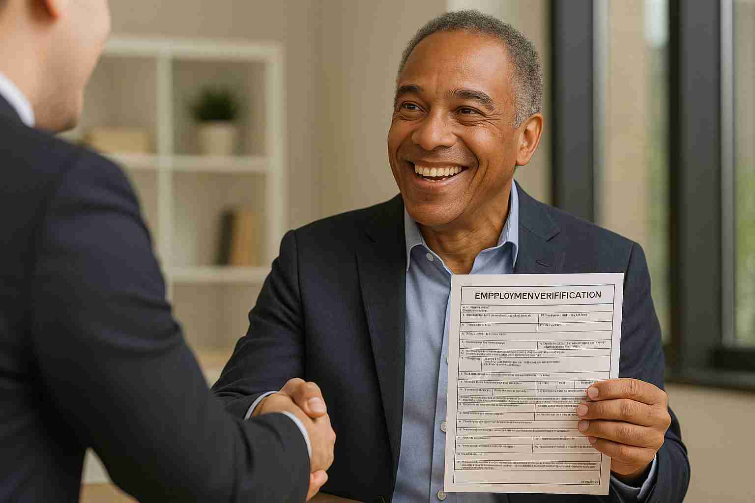 Veteran using DD214 military discharge papers for employment verification and background check with DD214Fast